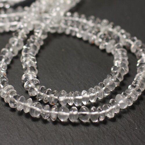 20pc - perles de pierre - cristal quartz rondelles boulier 5-6mm - 8741140012134