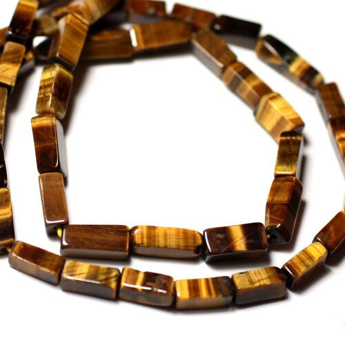 10pc - perles de pierre - oeil de tigre rectangles cubes 6-11mm - 8741140011977