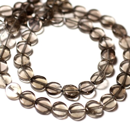 10pc - perles de pierre - quartz fumé palets 6-7mm - 8741140011892