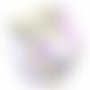 1pc - collier ruban soie teint à la main 85 x 2.5cm rose mauve lavande jaune vert (ref soie148)   4558550002891