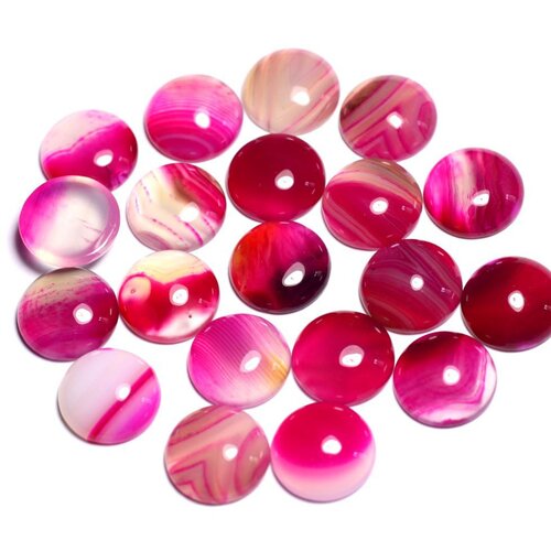 1pc - cabochon pierre - agate rose rond 15mm -  8741140000148