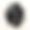 1pc - cabochon demi perle pierre - agate noire et blanche rond 10mm -  4558550084798