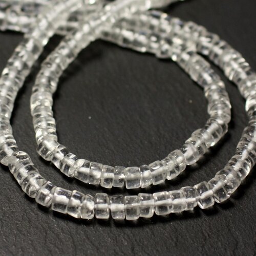 20pc - perles de pierre - cristal quartz rondelles heishi 4-5mm - 8741140012004