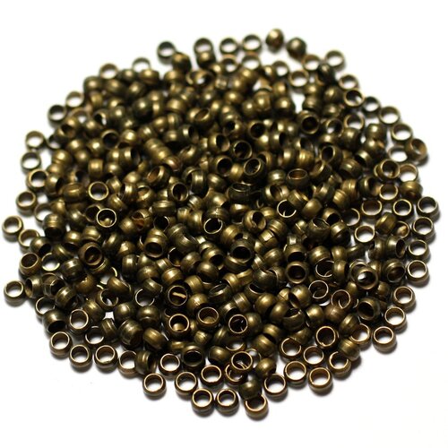 200pc environ - apprets perles à écraser métal bronze rondelles intercalaires 3mm