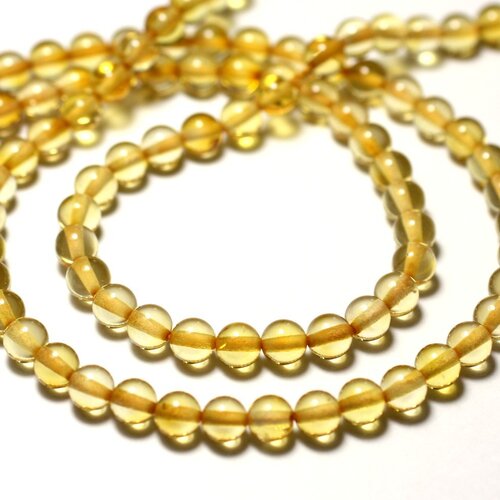 2pc - perles pierre ambre naturelle baltique boules 5mm jaune miel - 8741140014084