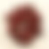 10pc - perles céramique porcelaine boules 10mm rouge bordeaux tacheté - 8741140010536