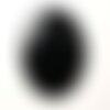 N19 - pendentif pierre semi précieuse - agate noire et blanche rond 49mm - 8741140014237