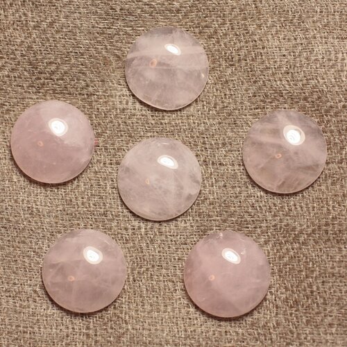 1pc - cabochon pierre - quartz rose rond 25mm - 4558550028020