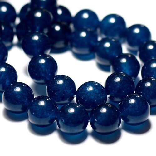 4pc - perles de pierre - jade boules 14mm bleu vert paon canard -  8741140014732