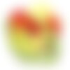 1pc - collier ruban soie teint à la main 85 x 2.5cm jaune vert olive rouge (ref soie167)   4558550001733