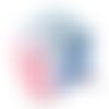 1pc - collier ruban soie teint à la main 85 x 2.5cm gris bleu rose (ref soie139)   4558550003027