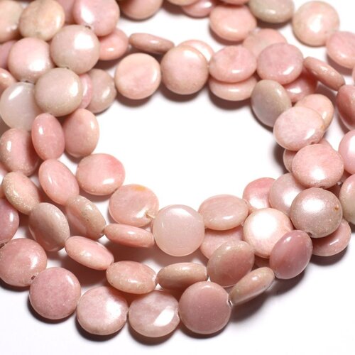 4pc - perles de pierre - opale rose palets 14mm -  4558550084606