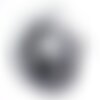 Collier ruban soie teint à la main 130x1.8cm blanc gris noir (soie104) - 8741140003057