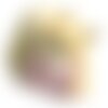 Collier ruban soie teint à la main 85 x 2.5cm violet mauve jaune vert (ref soie158)   4558550002815