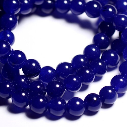 10pc - perles de pierre - jade boules 8mm bleu nuit - 4558550093080