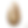 N13 - pendentif pierre semi précieuse - jaspe paysage beige goutte 52mm - 8741140015289
