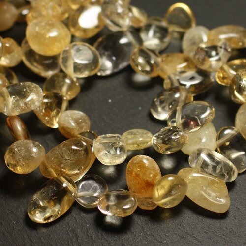 10pc - perles de pierre - citrine chips rocailles 9-15mm - 4558550028235