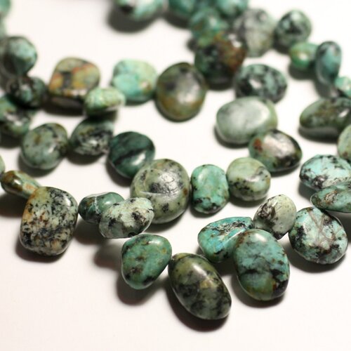 10pc - perles de pierre - turquoise afrique chips rocailles 8-15mm - 8741140016354