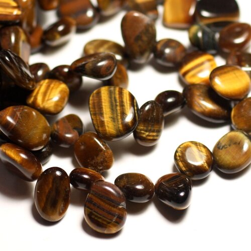 10pc - perles de pierre - oeil de tigre chips rocailles 8-14mm - 8741140016293