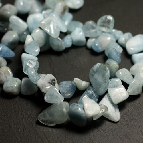 10pc - perles de pierre - aigue marine chips rocailles 7-14mm - 8741140016217