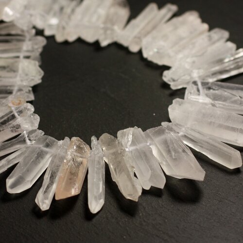 4pc - perles de pierre - cristal quartz brut pointes 15-43mm - 8741140015579