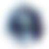 Collier ruban soie teint à la main 85 x 2.5cm bleu clair paon nuit soie190 - 8741140016989