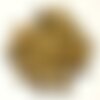 4pc - perles céramique porcelaine palets 16mm jaune ocre marron tacheté - 8741140017702