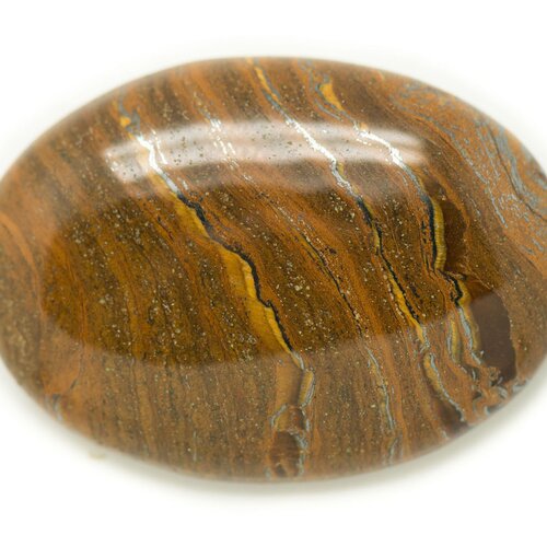 N10 - cabochon pierre - oeil de fer tigre ovale 38x24mm - 8741140018259