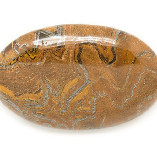 N3 - cabochon pierre - oeil de fer tigre ovale 36x23mm - 8741140018181
