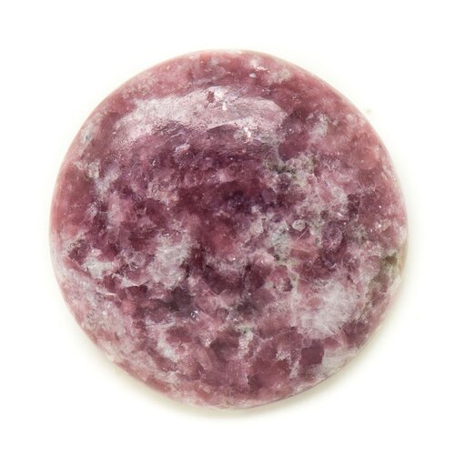 N22 - cabochon pierre - lépidolite violet rose rond 29mm - 8741140018129