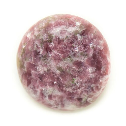 N21 - cabochon pierre - lépidolite violet rose rond 27mm - 8741140018112