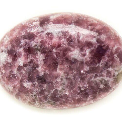 N12 - cabochon pierre - lépidolite violet rose ovale 34x24mm - 8741140018020
