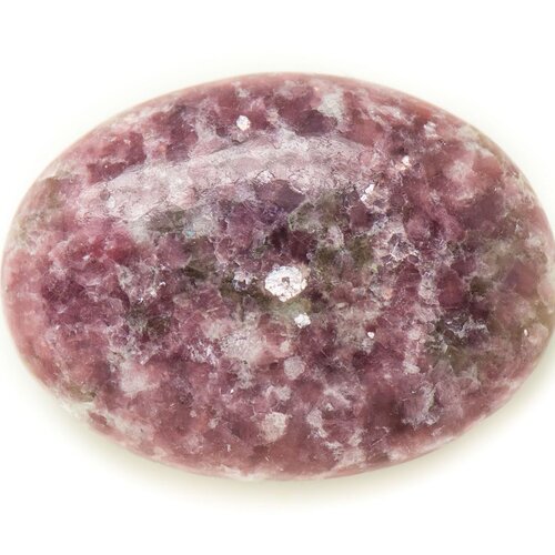 N10 - cabochon pierre - lépidolite violet rose ovale 34x25mm - 8741140018006