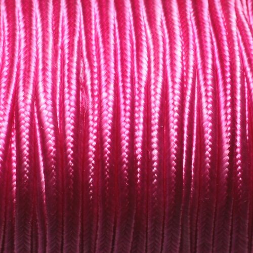 5 mètres - fil cordon lanière tissu soutache satin 2.5mm rose fuchsia - 8741140018853