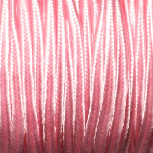 5 mètres - fil cordon lanière tissu soutache satin 2.5mm rose clair bonbon pastel - 8741140018921