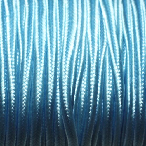 5 mètres - fil cordon lanière tissu soutache satin 2.5mm bleu clair ciel  - 8741140018945