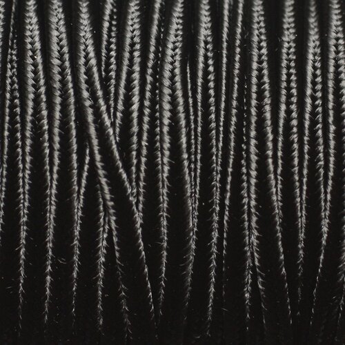 5 mètres - fil cordon lanière tissu soutache satin 2.5mm noir - 8741140018907