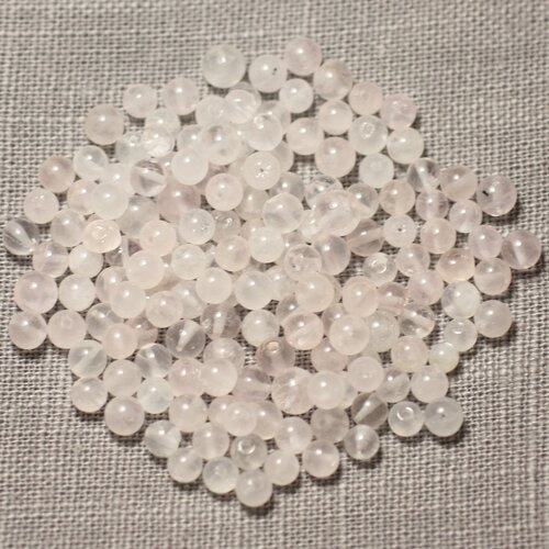 30pc - perles de pierre - quartz rose boules 3-4mm - 8741140018761