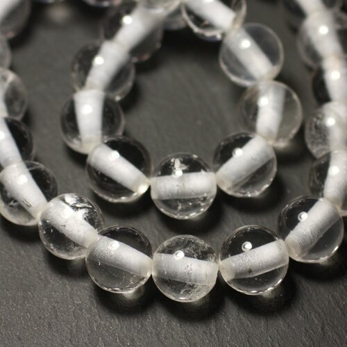 1pc - perle de pierre - cristal quartz boule 14mm gros trou 3mm - 8741140019393