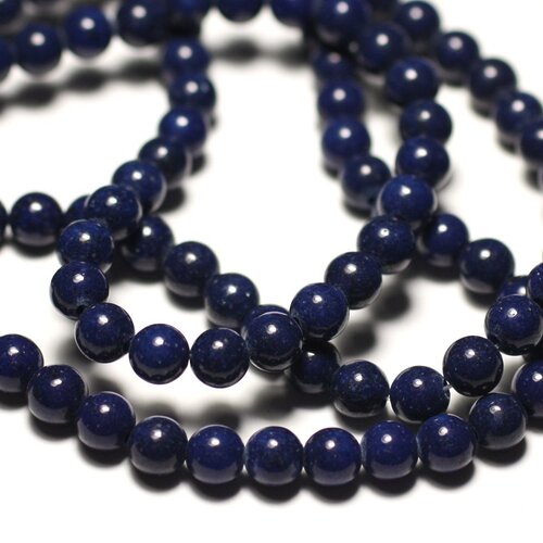 20pc - perles de pierre - jade boules 6mm bleu marine nuit - 8741140019904