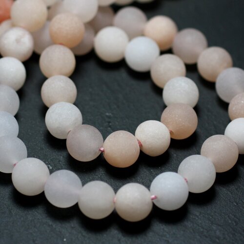 10pc - perles de pierre - aventurine rose boules 8mm mat sablé givré - 8741140022171