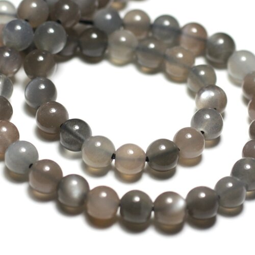 10pc - perles de pierre - pierre de lune boules 5mm gris irisé
