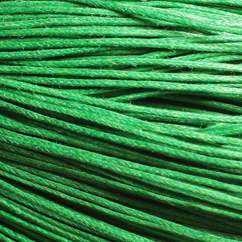 Echeveau 90 mètres environ - fil ficelle corde cordon coton ciré enduit 1mm vert empire impérial