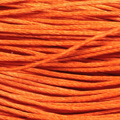 Echeveau 90 mètres environ - fil ficelle corde cordon coton ciré enduit 1mm orange carotte
