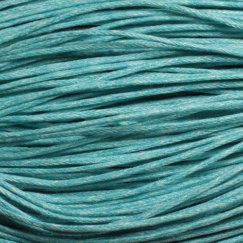 Echeveau 90 mètres environ - fil ficelle corde cordon coton ciré enduit 1mm bleu ciel turquoise