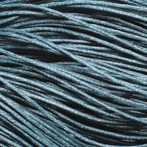 Echeveau 90 mètres environ - fil ficelle corde cordon coton ciré enduit 1mm bleu vert marine pétrole