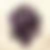 Fil 39cm 28pc environ - perles pierre amethyste ovales 14x10mm violet blanc mauve