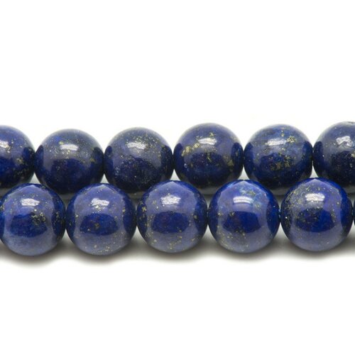 20pc - perles pierre lapis lazuli boules 4mm bleu roi nuit doré
