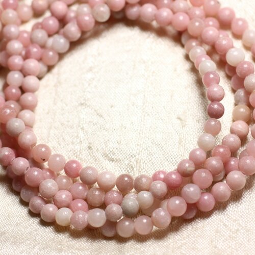 10pc - perles pierre - opale rose boules 6mm