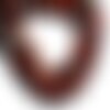 Fil 39cm 48pc environ - perles pierre jaspe bréchique brescia poppy boules 8mm rouge marron